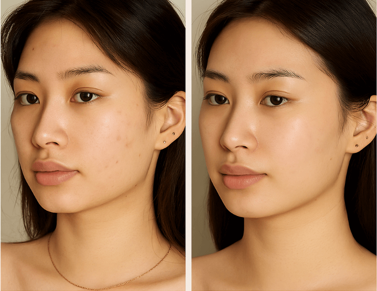 Clearer and smoother complexion after regular use of pink capsule cream.