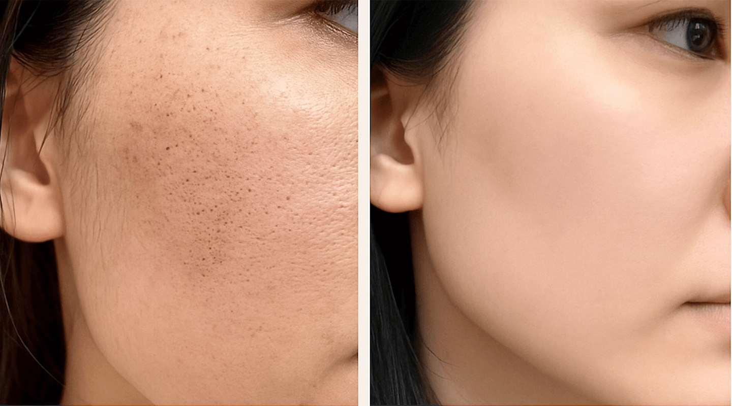 Improved skin texture and tone after using collagen-infused PDRN cream.