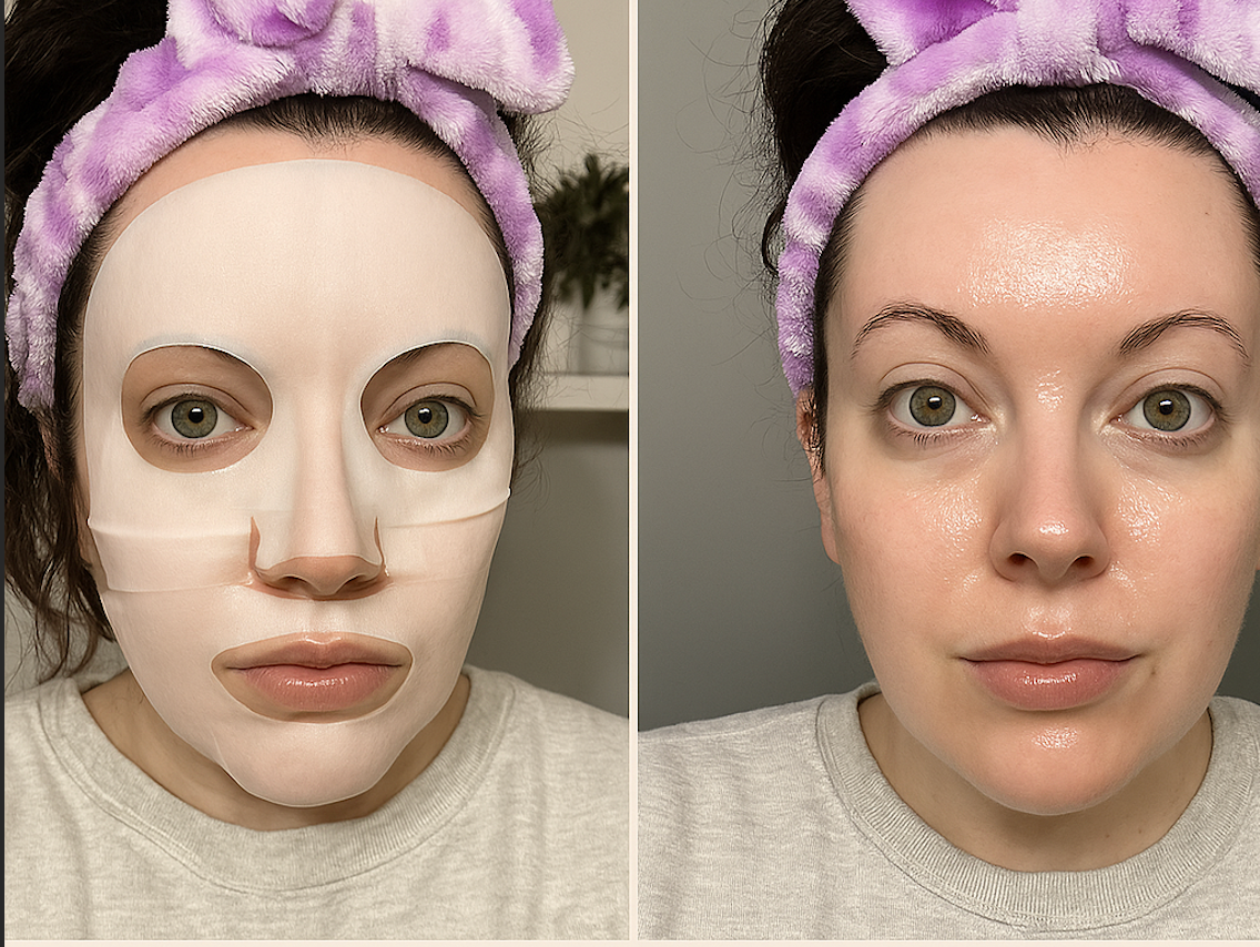  Woman wearing collagen facial mask – visibly smoother skin post-treatment.
Glow-enhancing spa treatment using Lionelle collagen mask – calming and hydrating effect.